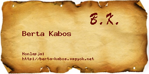 Berta Kabos névjegykártya